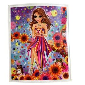 Vintage Lisa Frank Lady Bug Owl Bunny Rainbow‎  Sunflower Sticker 4x3